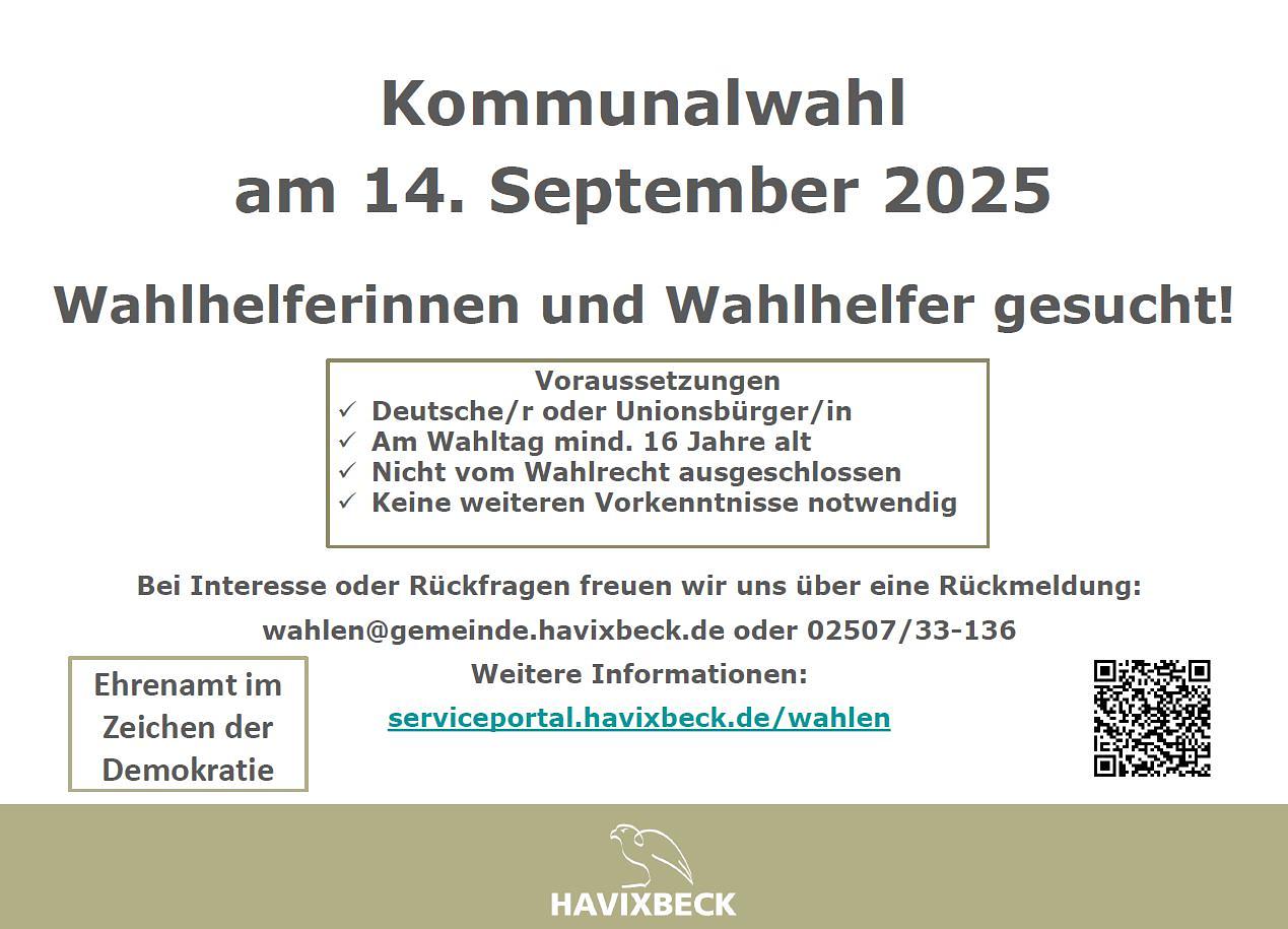 Wahlhelferinnen und Wahlhelfer gesucht