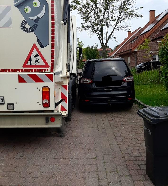Vorausschauendes Parken hilft bei der Leerung der Abfallgefäße 