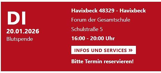 🩸 DRK Blutspende in Havixbeck