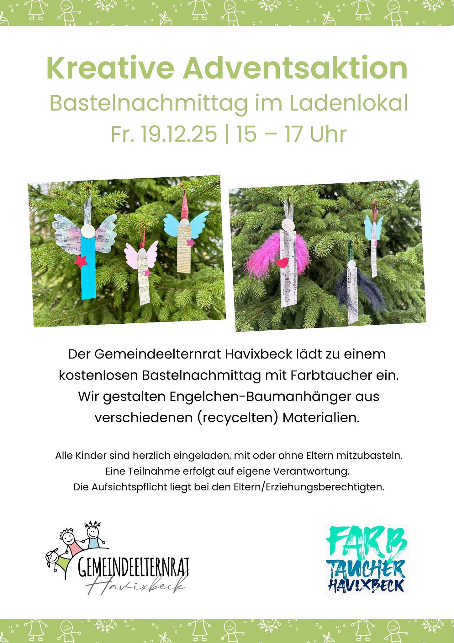 Adventsbasteln im Ladenlokal