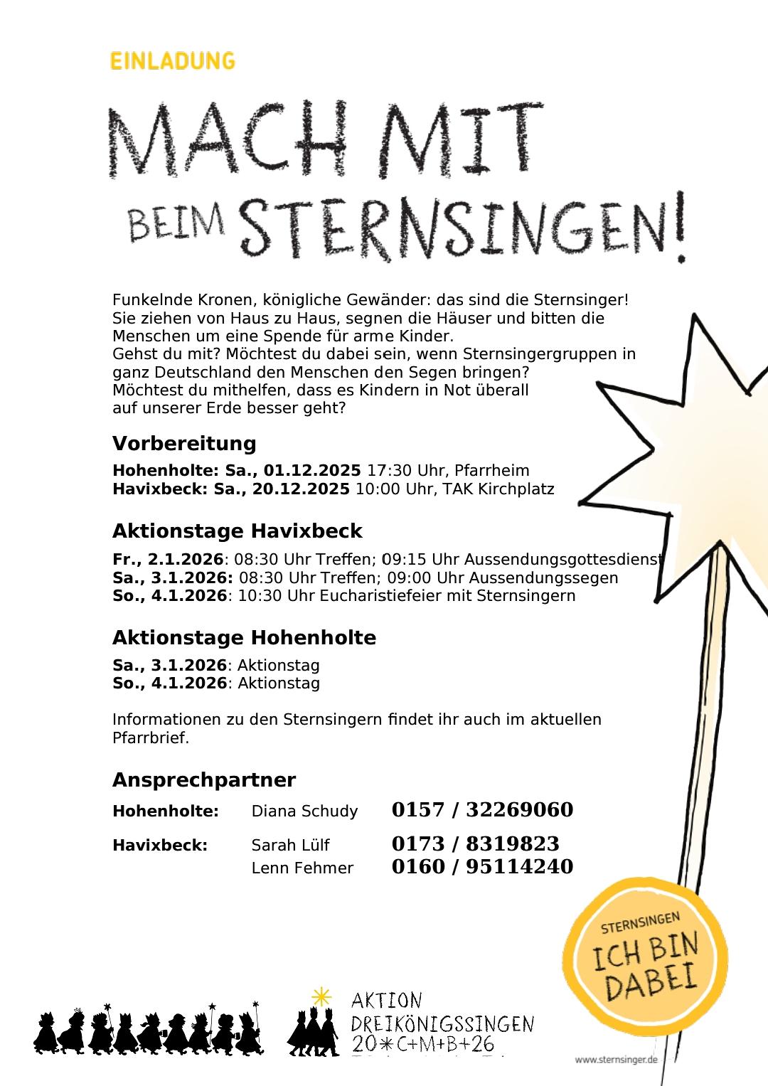 Sternsinger Aktion 