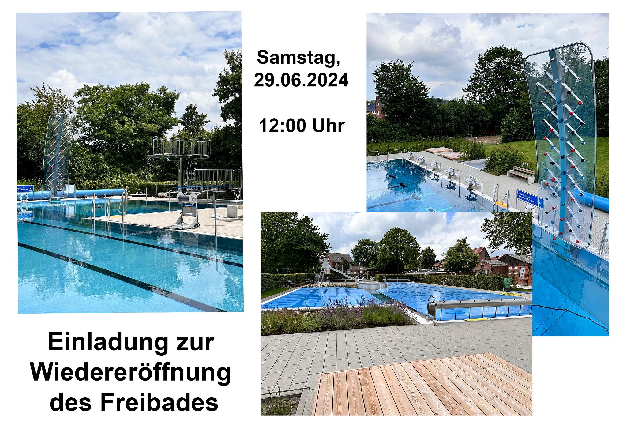 Einladung zur Wiedereröffnung des Freibades