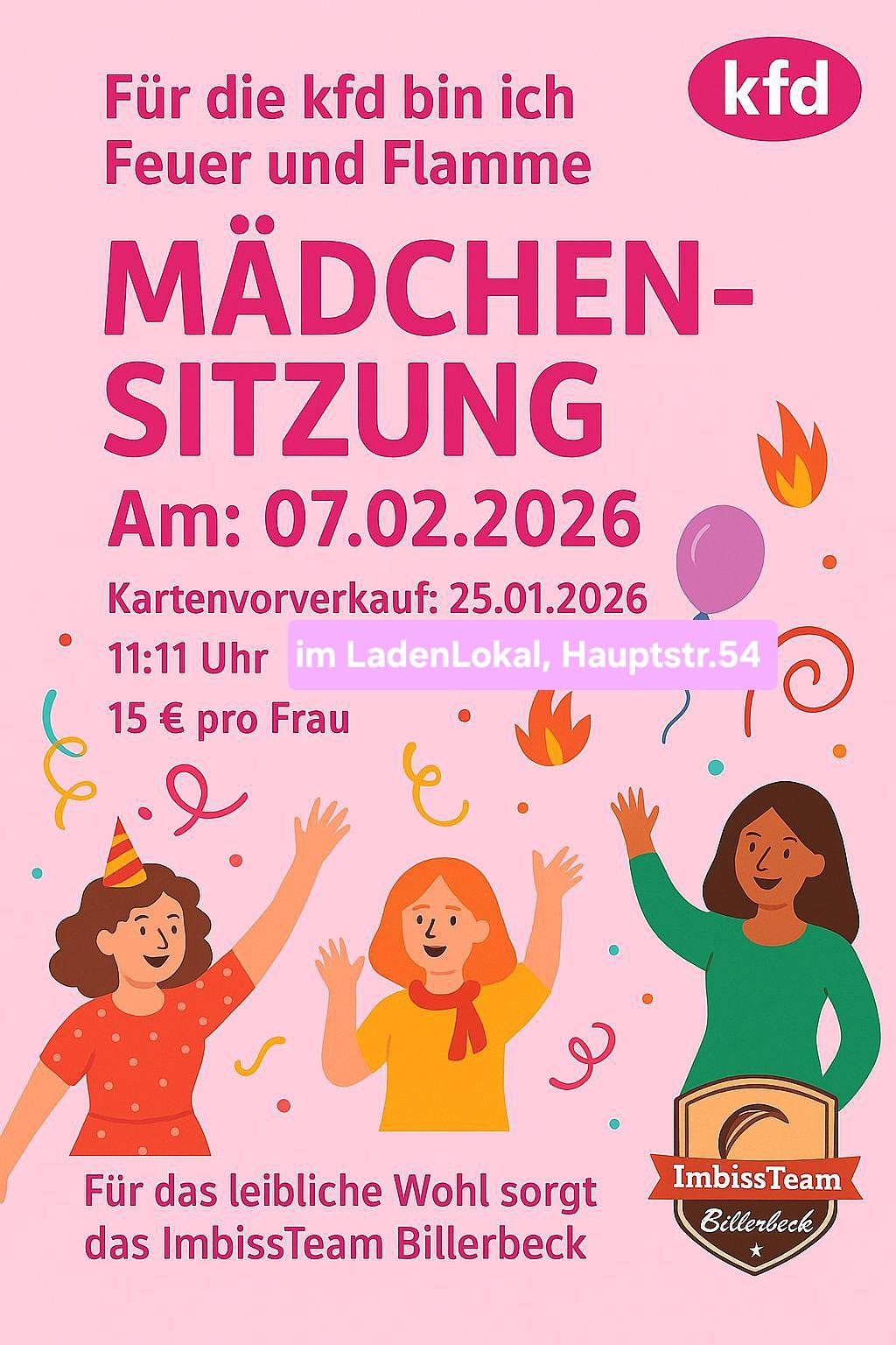 Kartenverkauf - kfd Mädchensitzung 
