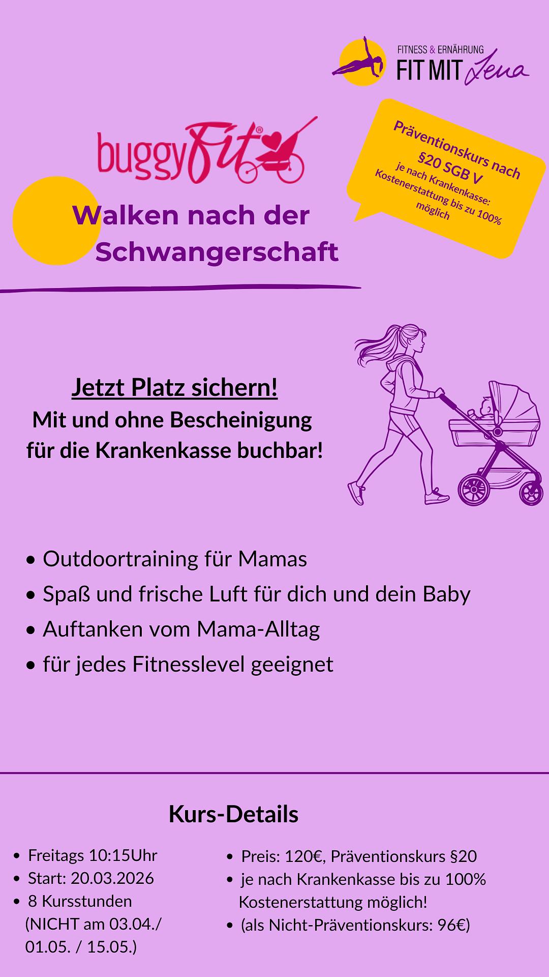 Kursstart: buggyFit - Walken nach der Schwangerschaft