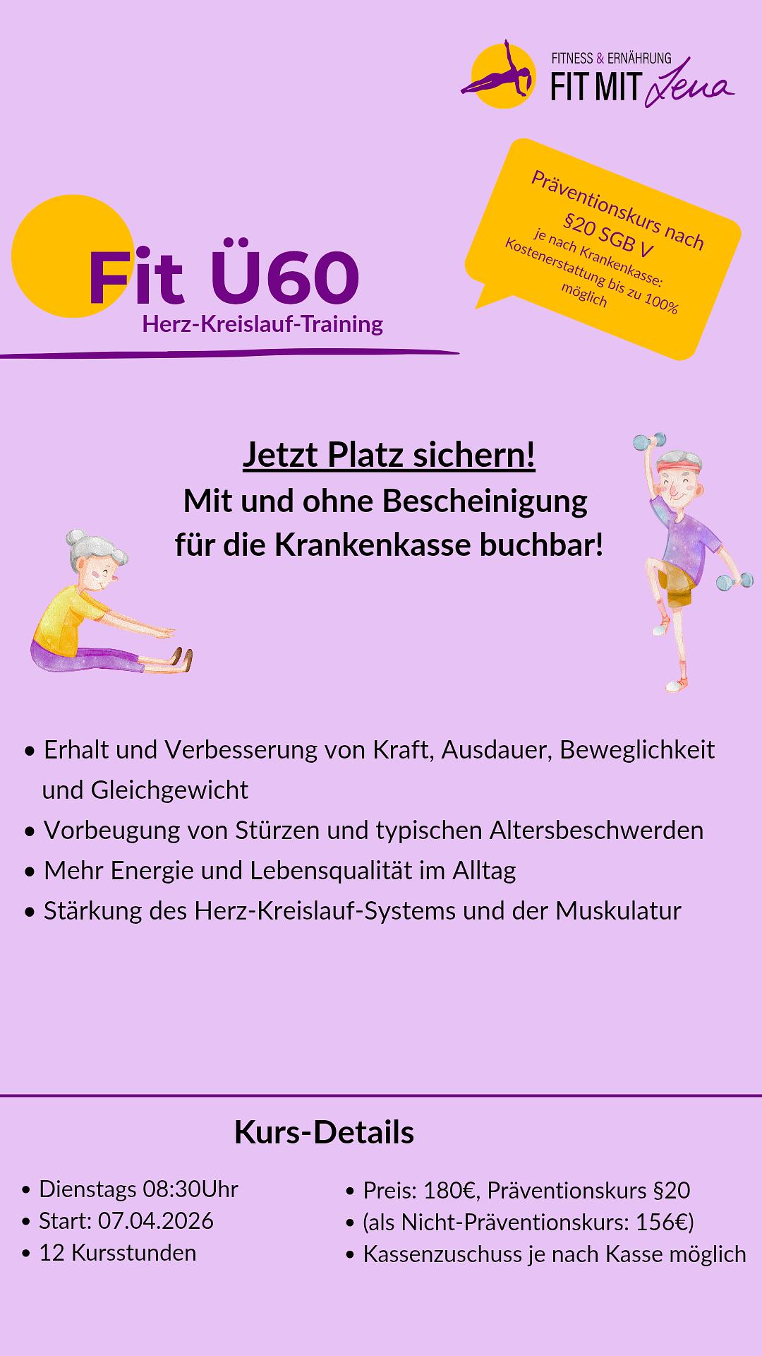 Kursstart: Fit Ü60 - Herz-Kreislauf-Training