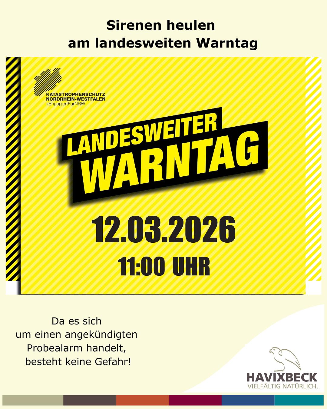 Sirenen heulen am landesweiten Warntag am morgigen Donnerstag