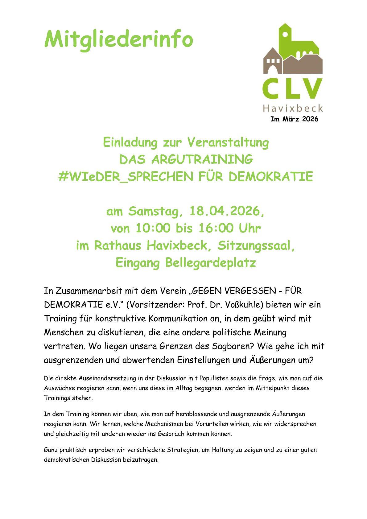 Gesprächsabend mit dem Friedenskreis Havixbeck