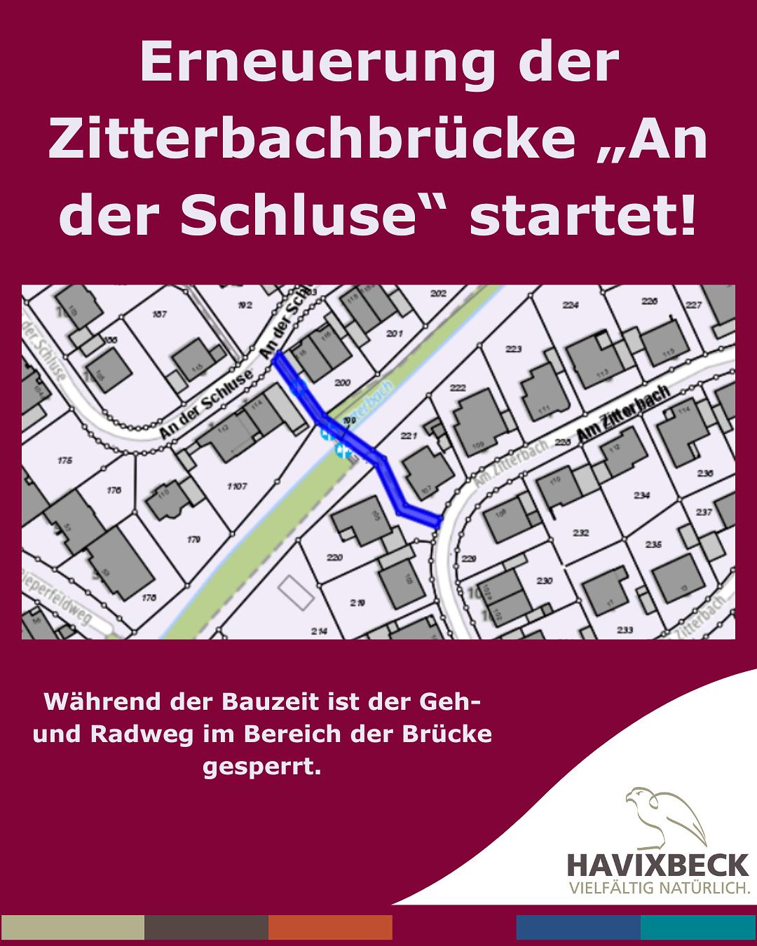 🚧 Erneuerung der Zitterbachbrücke „An der Schluse“ startet!