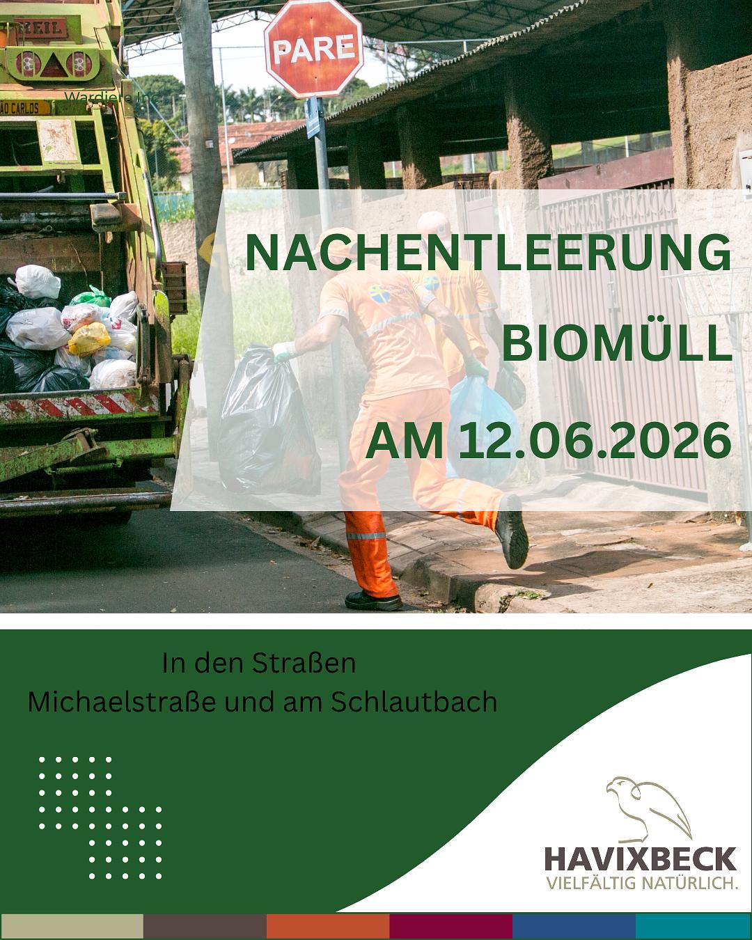 📢 Nachleerung der Biogefäße am Freitag, 12.06.2026