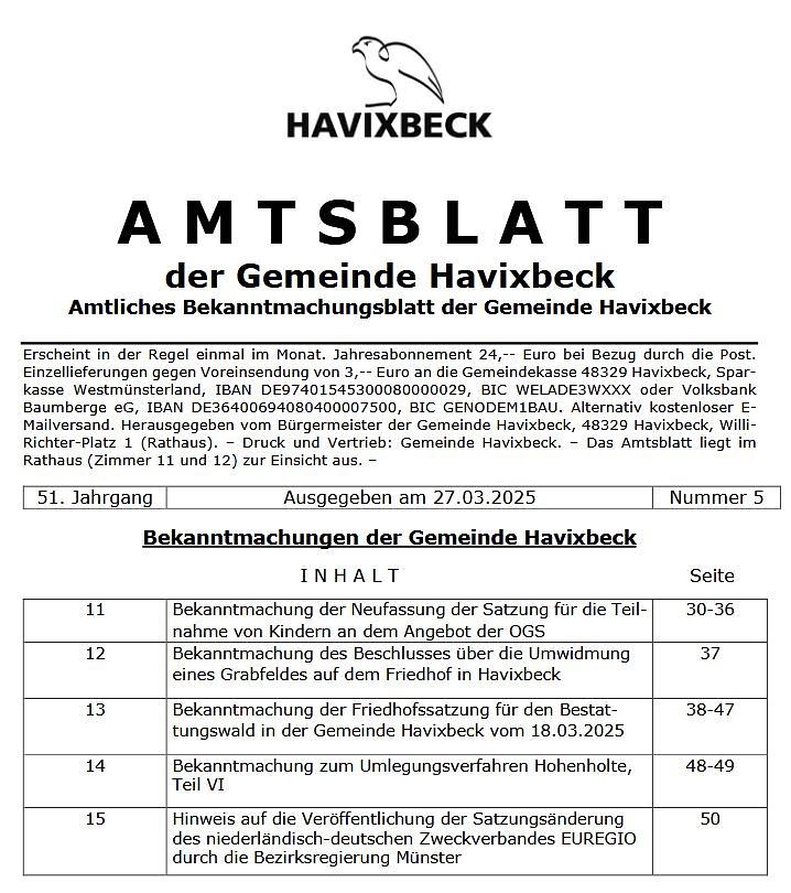 Das Amtsblatt 2025-05 ist online