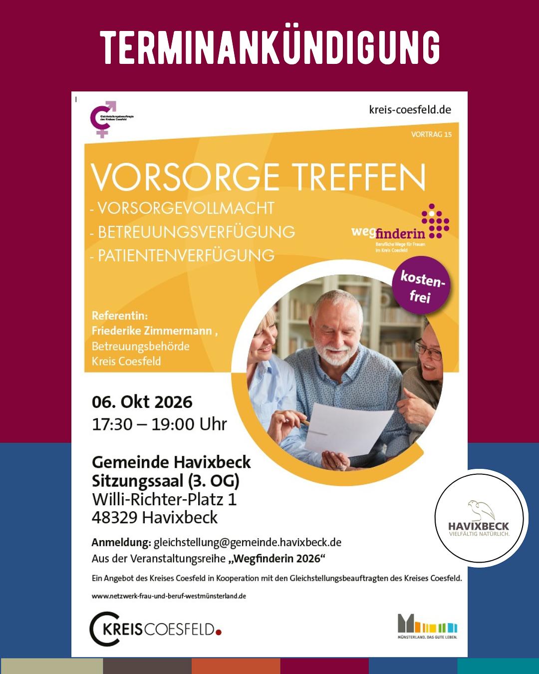 Vorsorge treffen – selbstbestimmt entscheiden. 