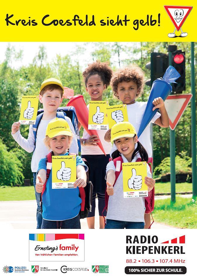 Kreis Coesfeld sieht GELB - Achtung Schulanfänger!