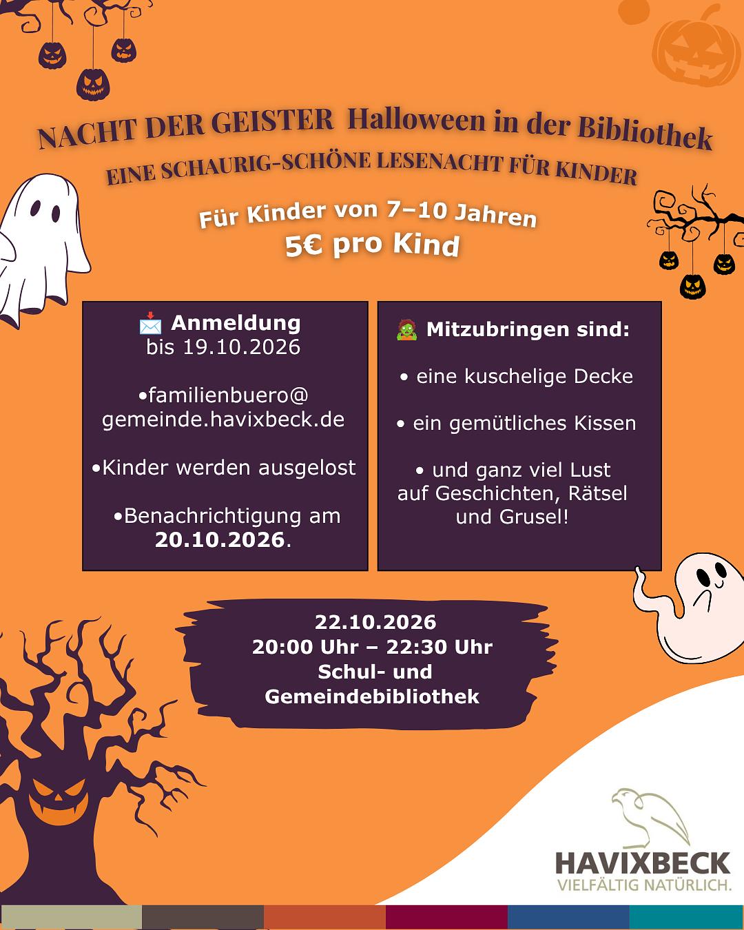👻 Einladung zur schaurig-schönen Lesenacht 🎃