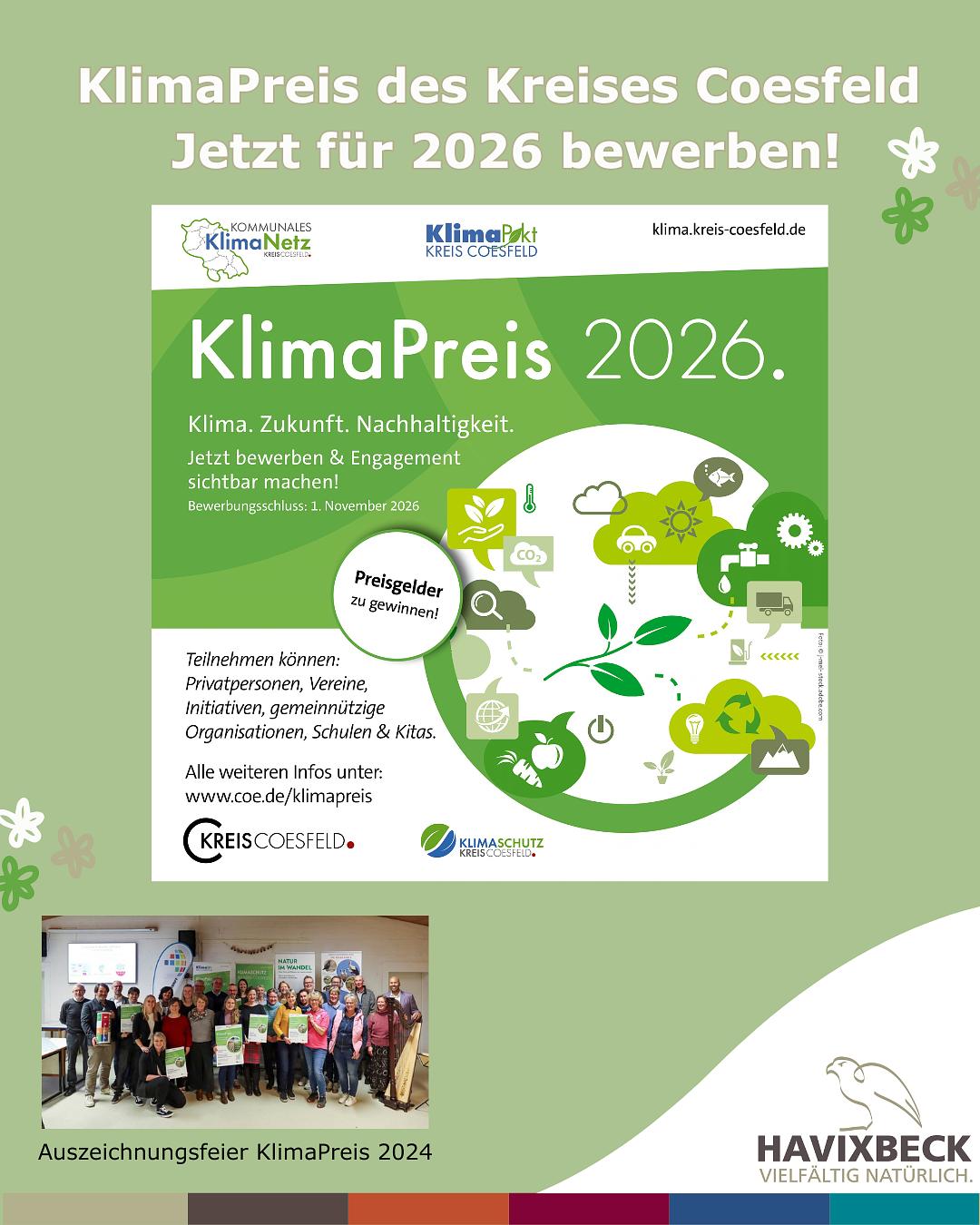 🌱 KlimaPreis des Kreises Coesfeld 2026 – Jetzt bewerben!