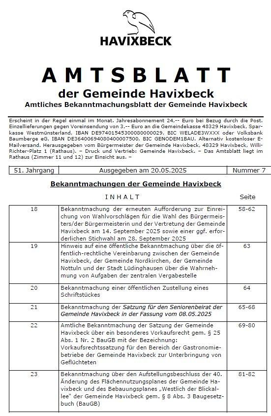 Amtsblatt 2025-07 veröffentlicht