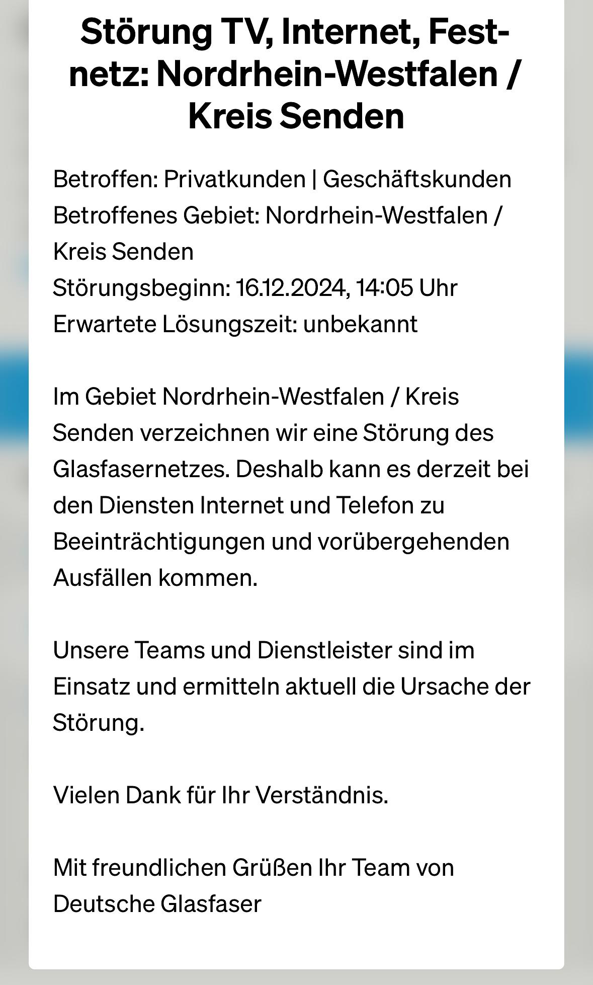 Glasfaserstörung…