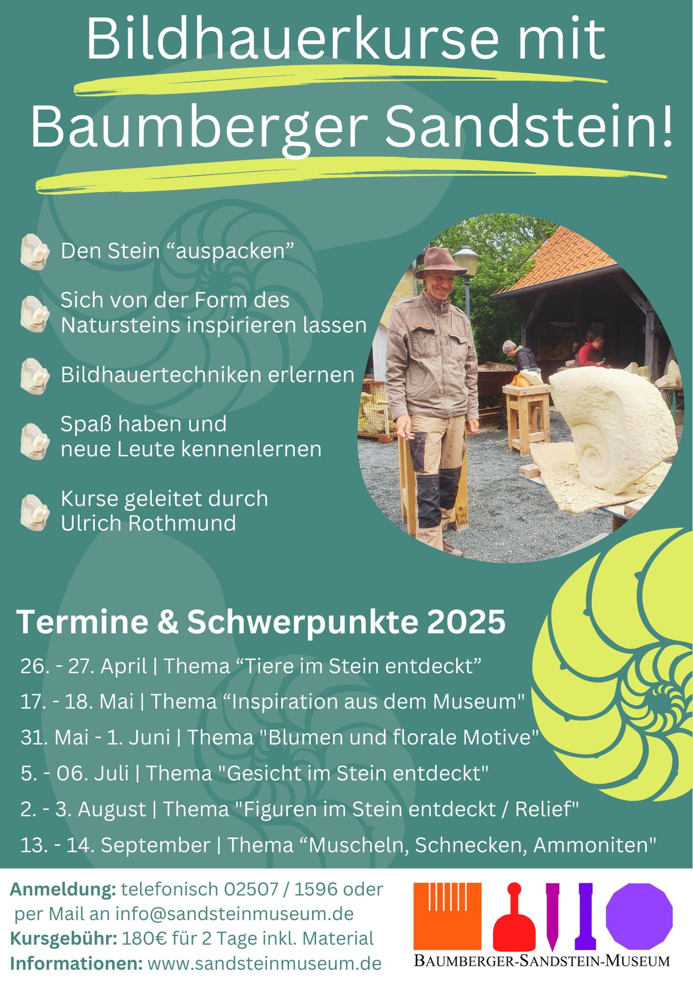 Bildhauerkurs im Baumberger Sandstein Museum 