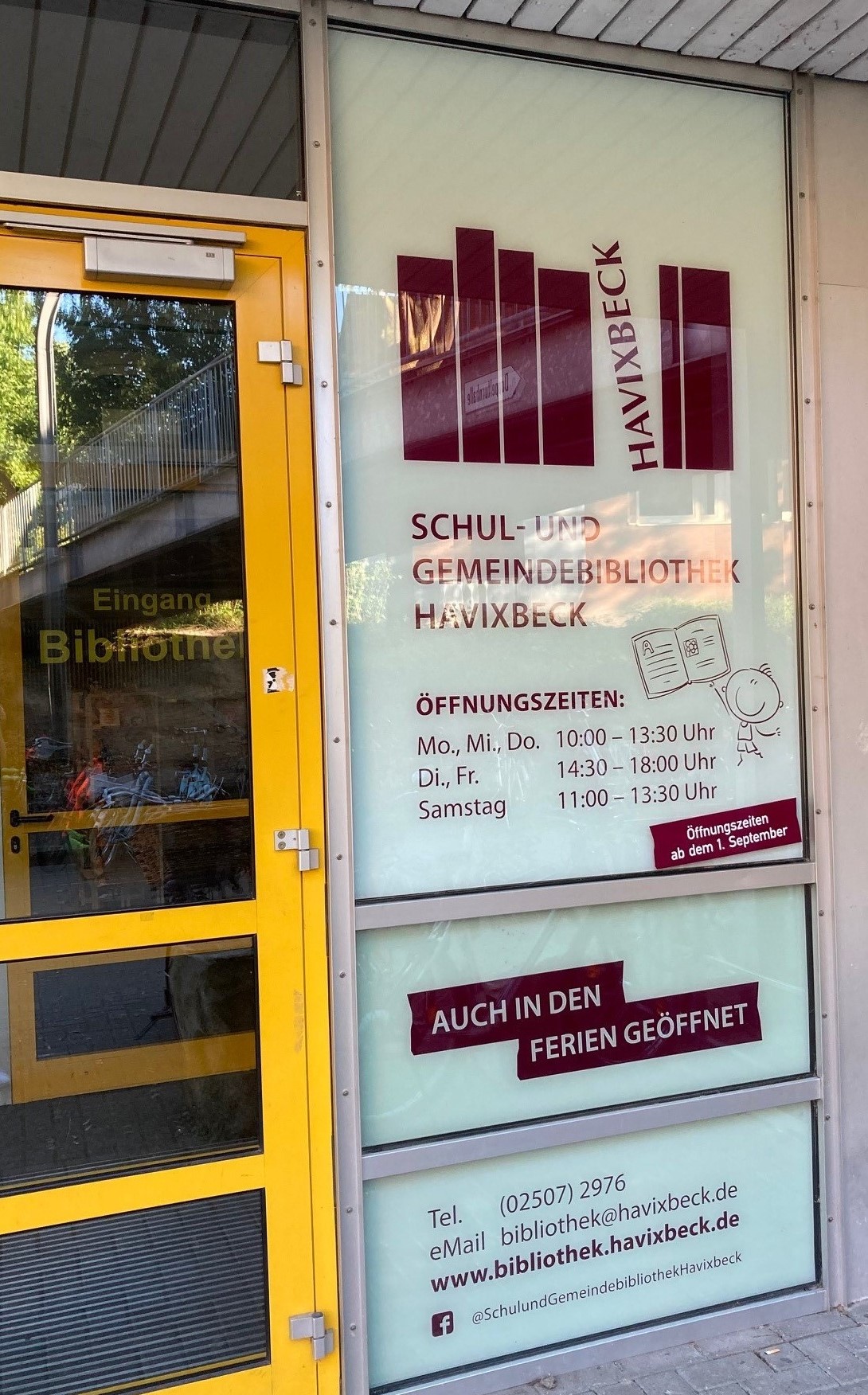 Schul- und Gemeindebliothek öffnet regulär in den Sommerferien